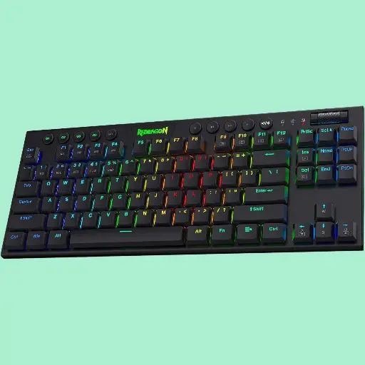 Redragon K621 Horus TKL Low Profile Ultra-thin Wireless RGB Mechanical Gaming Keyboard - Red Axis